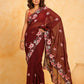 Vamsee Annie Maroon Georgette Silk Saree - Swadesiicart