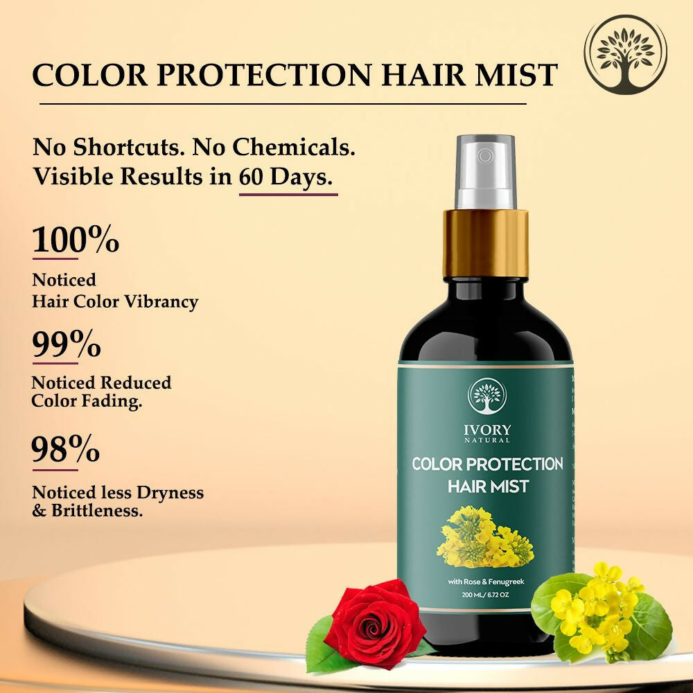 Ivory Natural Color Protection Hair Mist - Locks In Vibrant Hues, Adds Luminous Shine | Swadesiicart