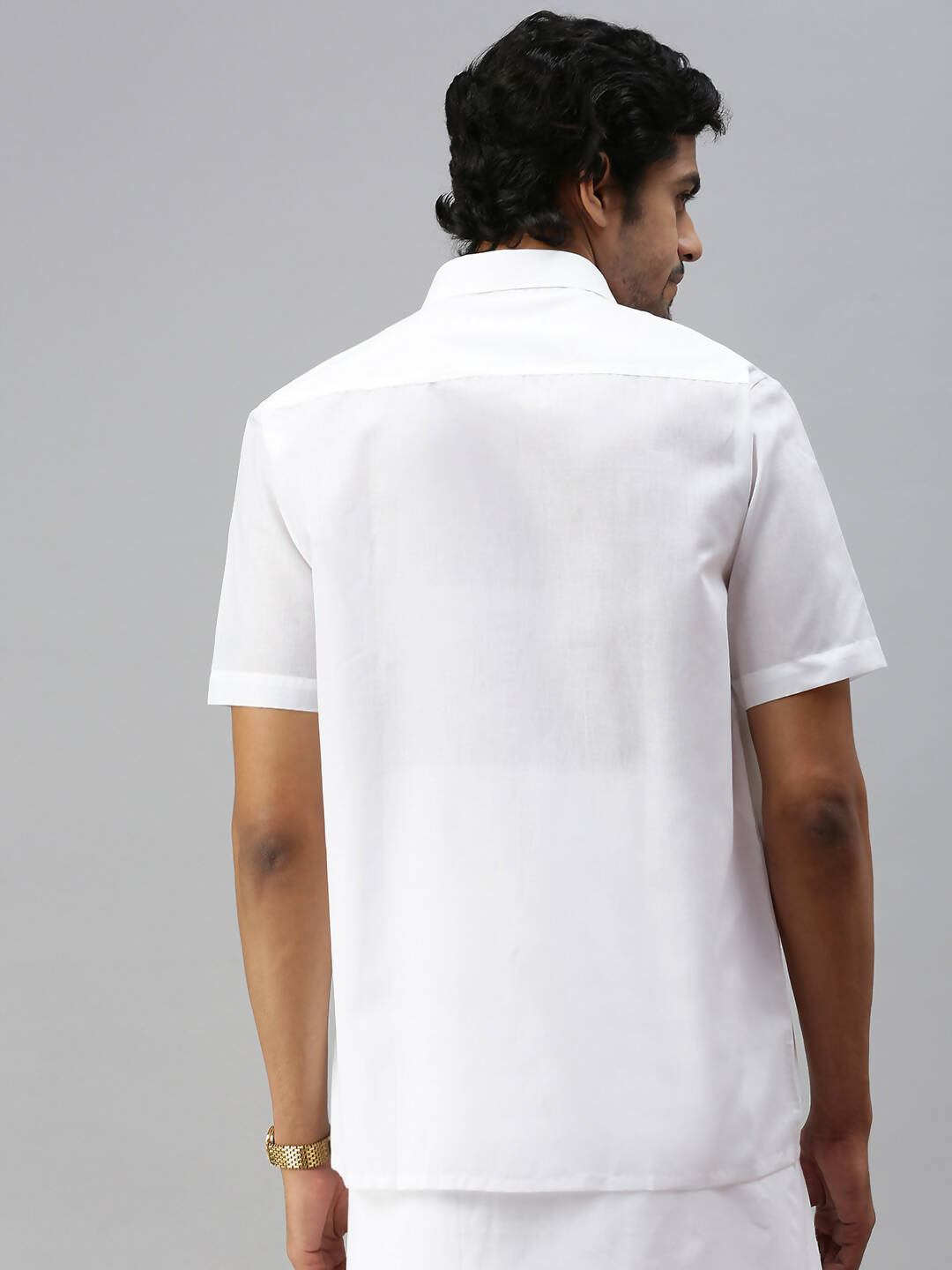 Ramraj Cotton Mens Half Sleeve Formal White Shirt | Swadesiicart