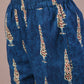 Myshka Women's Blue Printed Cotton Round Neck Party Tunic With Trousers Co-ord set - Swadesiicart