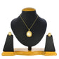 Gold-Polished Alloy Pearl Drop Pendant Set - The Pari | Swadesiicart