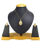 Gold-Polished Alloy Rhinestones Studded Pendant Set - The Pari | Swadesiicart