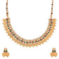 Gold-Polished Alloy Temple Jewellery Coin Sleek Choker Necklace - The Pari | Swadesiicart