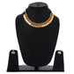 Gold-Polished Alloy Temple Jewellery Coin Sleek Choker Necklace - The Pari | Swadesiicart