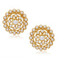 Gold-Polished Alloy Pearl Beaded Round Pendant Choker Necklace Set - The Pari | Swadesiicart