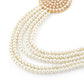 Gold-Polished Alloy Round Brooch Pearl Long Haar Necklace Set - The Pari - Swadesiicart