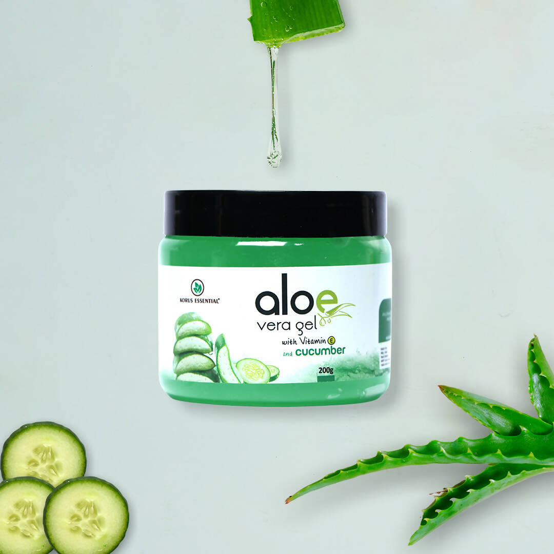 Korus Essential Aloe Vera Gel with Cucumber and Vitamin E - Swadesiicart