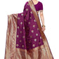 Vamika Banarasi Jacquard Weaving Purple Saree (Siri Purple) | Swadesiicart