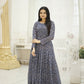 Aayaa Printed Faux Georgette with Embroidery Thread Sequins work Gown - Multi Color
