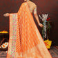 Lorenvalley Fashion Orange Soft Silk Woven Design with Zari Weaving Leheriya Design Saree - Swadesiicart