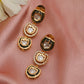 Meenakari and Diamond Studded Dangler Earrings (Gold) - Ruby Raang | Swadesiicart
