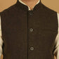 Even Apparels Pure Wool Nehru Jacket - Brown | Swadesiicart