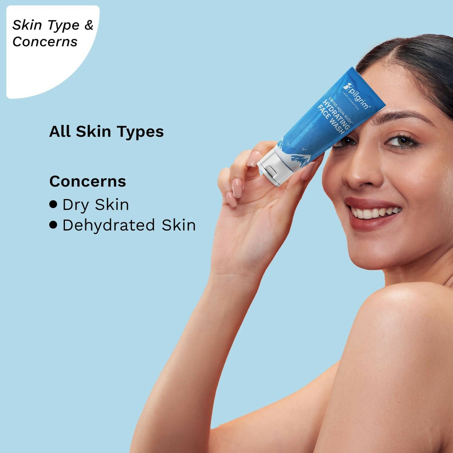 Pilgrim Swiss Aqua Rush Hydrating Face Wash, Refreshes Skin & Restores Hydration - Swadesiicart