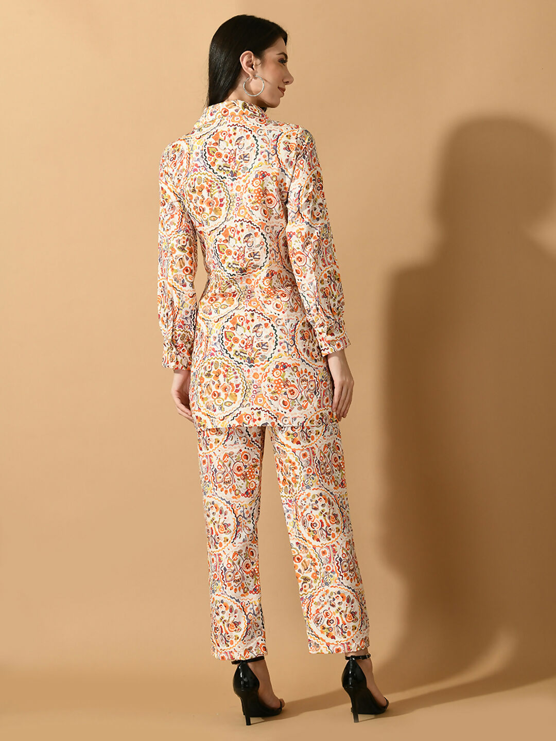 Myshka Women's Multi Printed Shirt With Trousers - Swadesiicart