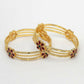NVR Women's Set of 2 Gold-Polished Artificial Stones Handcrafted Traditional Bangles - Swadesiicart