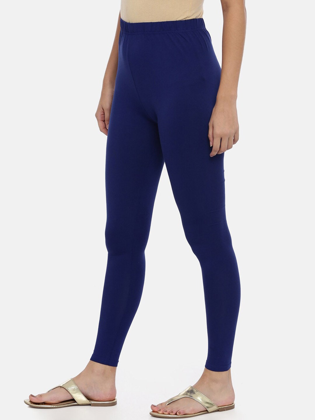 Souchii Women Navy Blue Solid Slim-Fit Ankle-Length Leggings | Swadesiicart