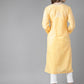 ADA Women Yellow & White Cotton Sustainable Hand Embroidered Chikankari Kurta & Trousers | Swadesiicart