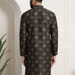 Sojanya Men Black & Brown Ethnic Motifs Printed Kurta | Swadesiicart