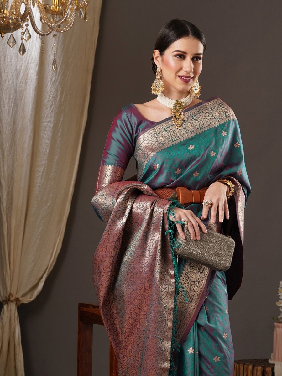 Anouk Woven Design Zari Banarasi Saree | Swadesiicart