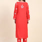 HOUSE OF KARI Floral Embroidered Chikankari Pure Cotton Straight Kurta With Trousers | Swadesiicart