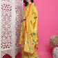 Jyoti Fashion Women's Yellow Muslin Floral Print with Jari & Crystal work Kurta with Trouser & Dupatta | Swadesiicart
