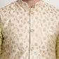 Sojanya Men Lime Green Ethnic Motifs Printed Kurta with Pyjamas & Nehru Jacket | Swadesiicart