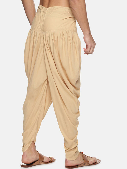Sethukrishna Men Beige Solid Dhoti Pant | Swadesiicart