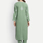 ADA Ethnic Motifs Embroidered Chikankari Kurta with Trousers | Swadesiicart