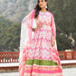 Wedding Designer Multi Soft Dola Silk Anarkali suit with Dupatta - Sanj - Swadesiicart