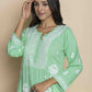 HOUSE OF KARI Floral Embroidered Chikankari Straight Kurta | Swadesiicart