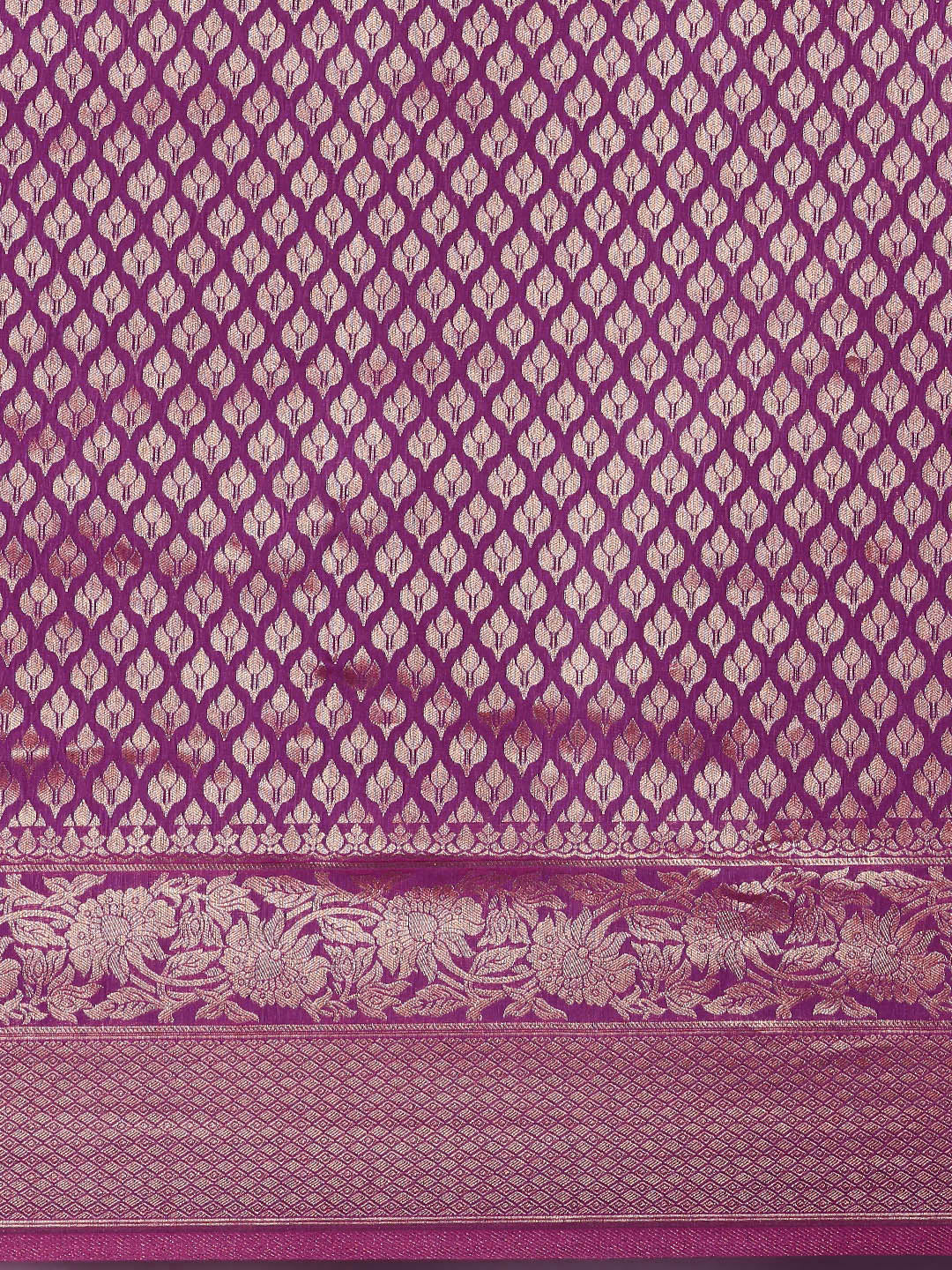 Saree Mall Purple Ethnic Motifs Zari Silk Blend Banarasi Saree | Swadesiicart