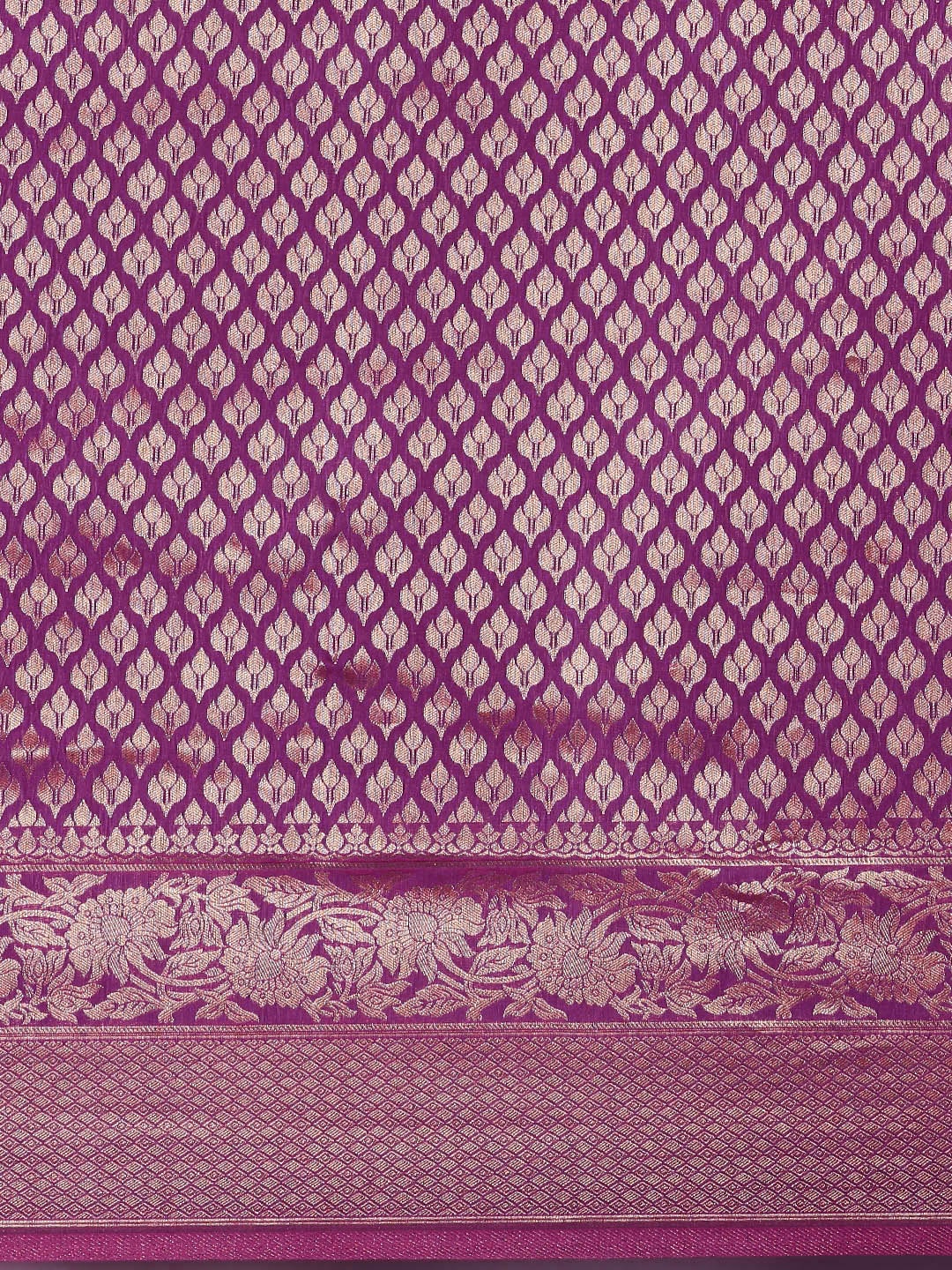 Saree Mall Purple Ethnic Motifs Zari Silk Blend Banarasi Sarees | Swadesiicart