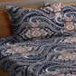 KLOTTHE Blue & Brown Ethnic Motif Printed 300 TC Fitted King Bedsheet With 2 Pillow Covers - Swadesiicart