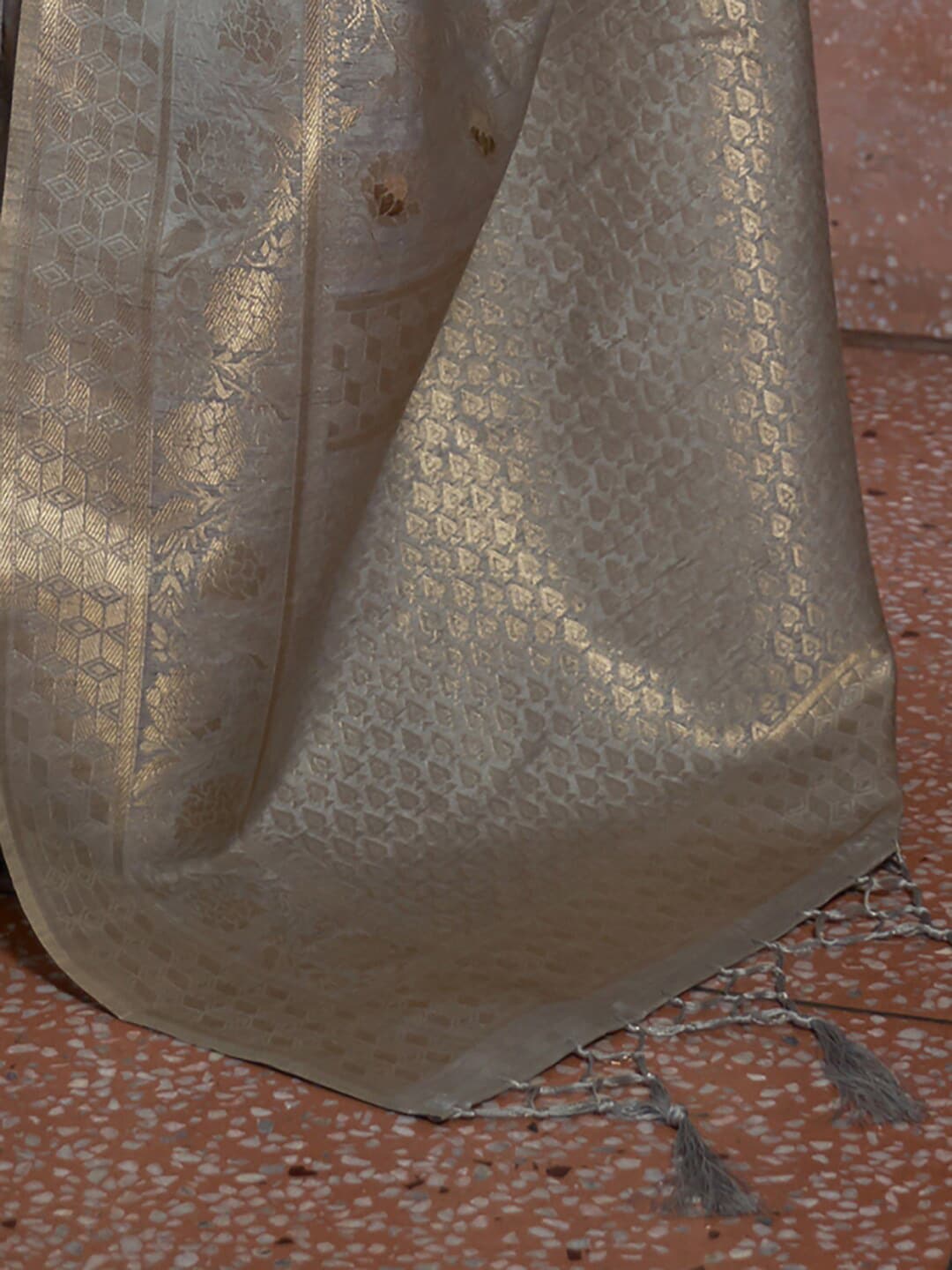 Mitera Floral Woven Design Zari Banarasi Saree | Swadesiicart
