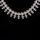 Saraf RS Jewellery Rose Gold-Polished White & Sea Green AD-Studded Handcrafted Jewellery Set - Swadesiicart