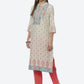 Biba Women Beige Ethnic Printed Regular Kurta - Swadesiicart