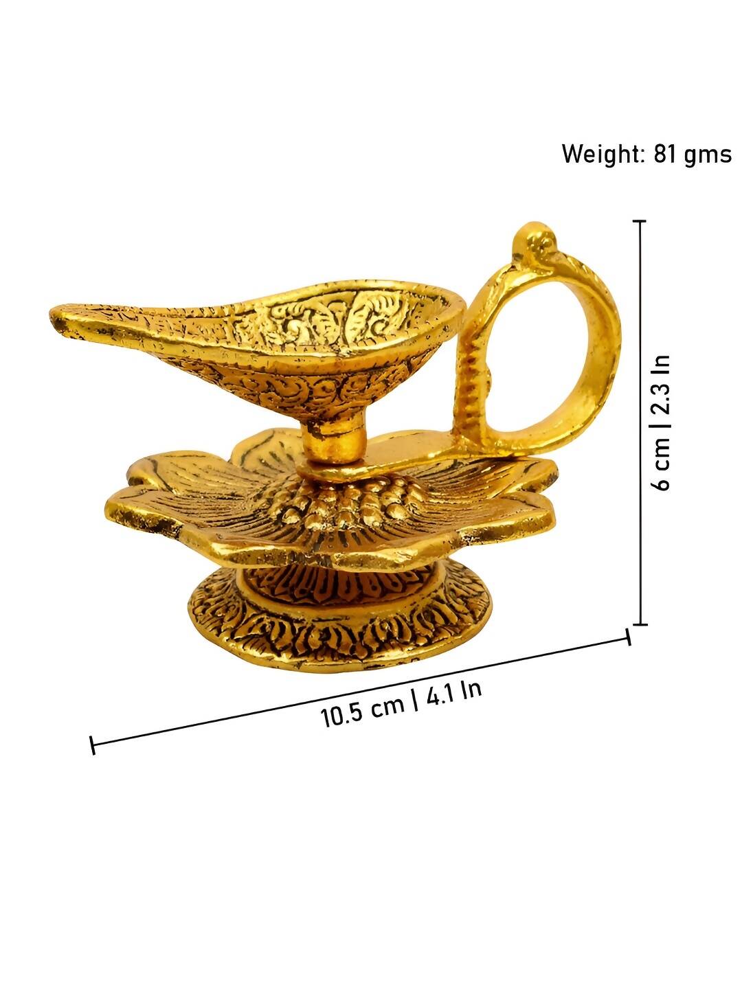 Spillbox Gold-Toned Brass Aishwarya Diya Pooja Essential | Swadesiicart