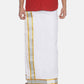 Sethukrishna Men White Solid Double Layer Readymade Pocket Dhoti | Swadesiicart