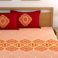 Dreamscape Pink Ethnic Motifs 144 TC Cotton 1 Queen Bedsheet with 2 Pillow Covers - Swadesiicart