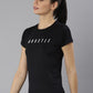 MKH Women Black Typography Printed Dri-FIT Sports T-shirt - Swadesiicart