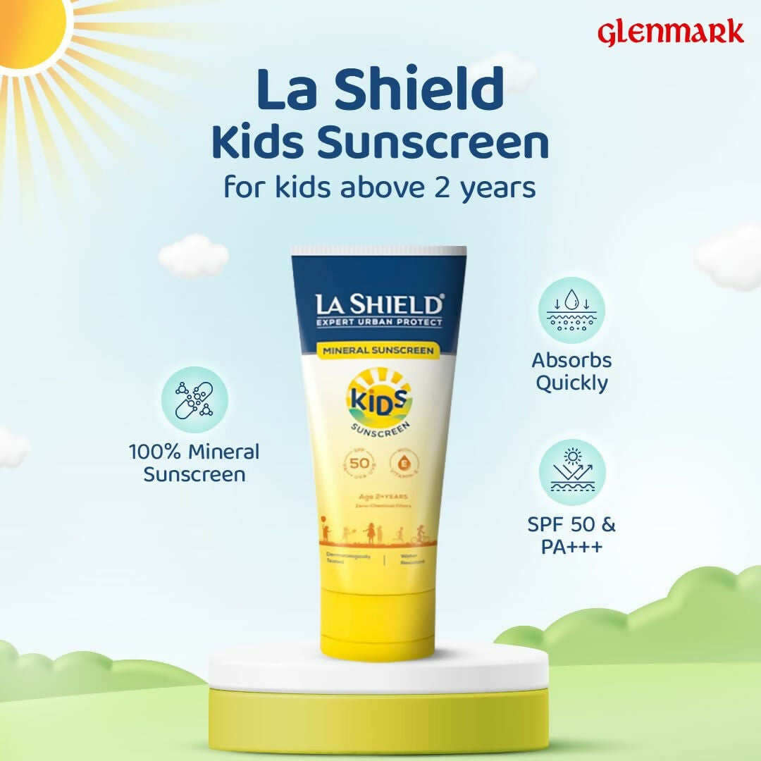 La Shield Kids Mineral Sunscreen Gel SPF 50 PA+++ - Swadesiicart