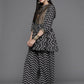 Ahalyaa Women Printed Ethnic Co-Ords - Black Color - Swadesiicart