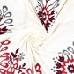 JAIPUR FABRICWhite Red Ethnic Motifs Cotton 250 TC King Bedsheet With 2 Pillow Covers | Swadesiicart