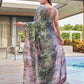 Tikhi Imli Mauve Abstract Printed Satin Half and Half Saree | Swadesiicart