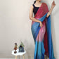 Mitera Pink & Blue Ombre Ready To Wear Saree | Swadesiicart