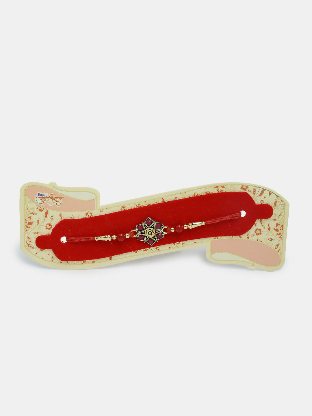 NVR Men Set of 4 Multicolor Stone-Studded Rakhi With Roli Chawal & Chocolate | Swadesiicart