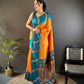 Joban Fashion Teal Peacock,Butti Banarasi Silk Sarees | Swadesiicart