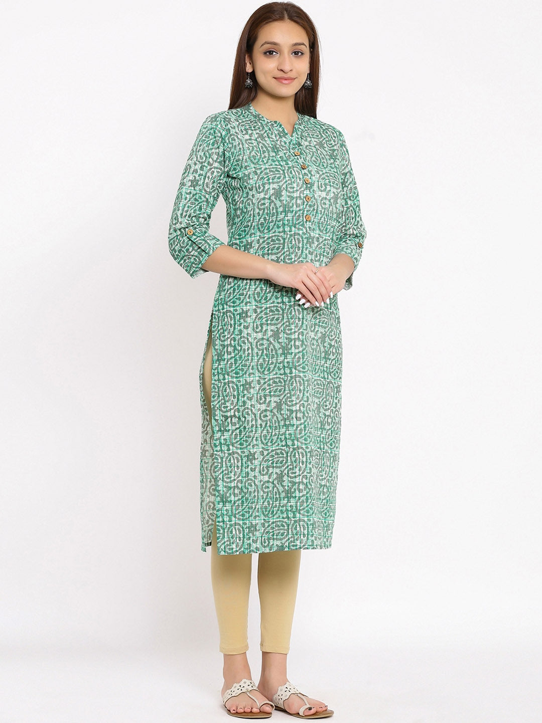 HERE&NOW Paisley Printed Straight Kurta - Swadesiicart