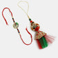 NVR Women & Men Set of 2 Multicolor Peacock Design Bhaiya Bhabhi Rakhi With Roli Chawal & Chocolate | Swadesiicart