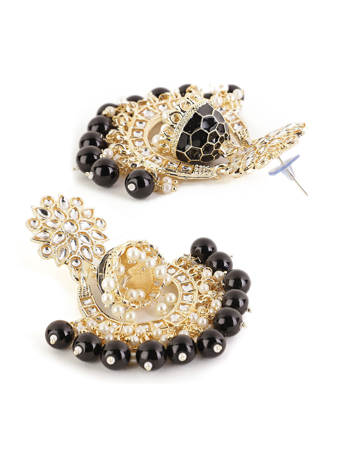 Shining Diva Black Classic Chandbalis Earrings - Swadesiicart